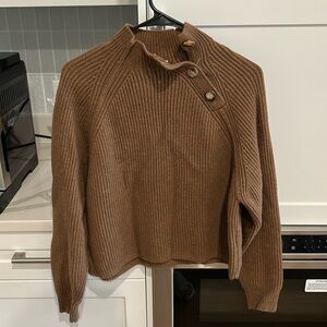 Acne Studios Brown Ribbed Turtleneck Sweater